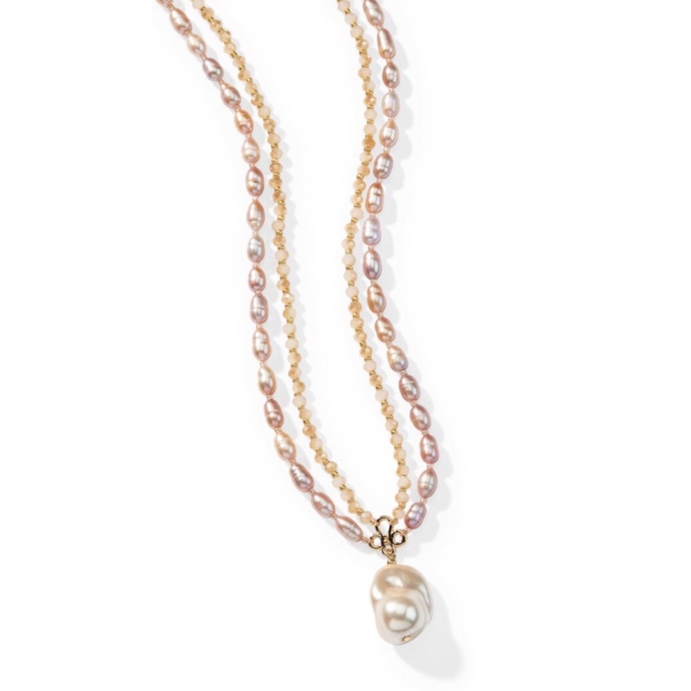 NEW Park Lane Luna Genuine Freshwater Pearls & Glass Pearls Pink Necklace - Picture 3 of 15